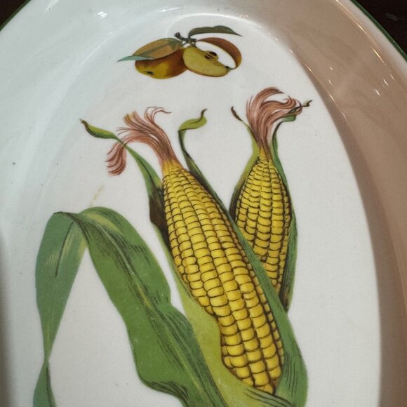Royal Worcester Evesham Vale Oval Serving Dish With Corn & Fruit Design - Picture 2 of 5